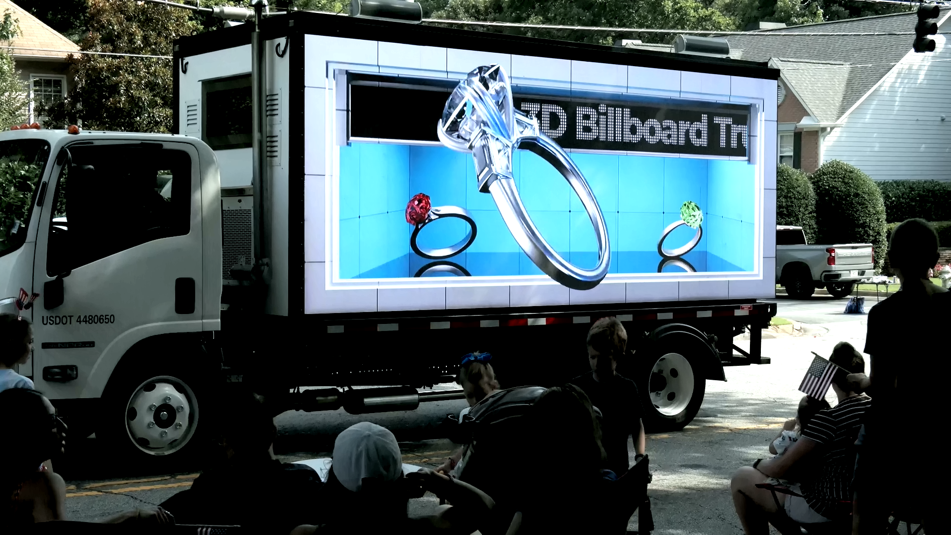Single-screen 3D video on an LED billboard truck