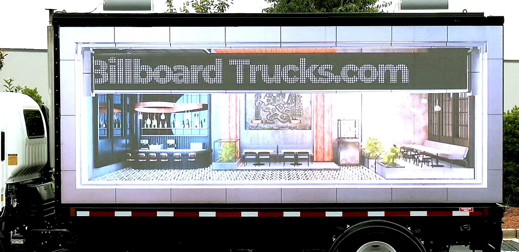 3D one screen animated video showing a real estate video on a LED Digital Billboard Truck