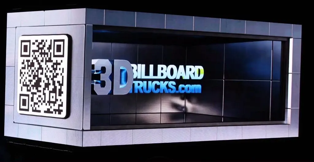 3D anamorphic video on two sides of a LED Billboard truck