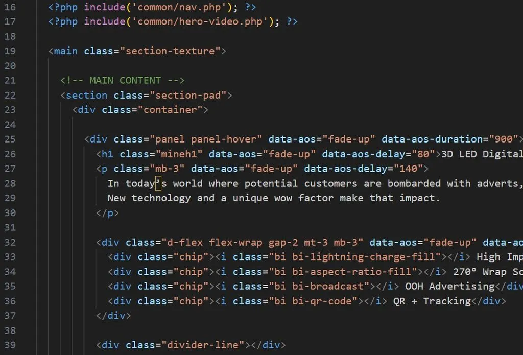 Software and Web Help - code segment