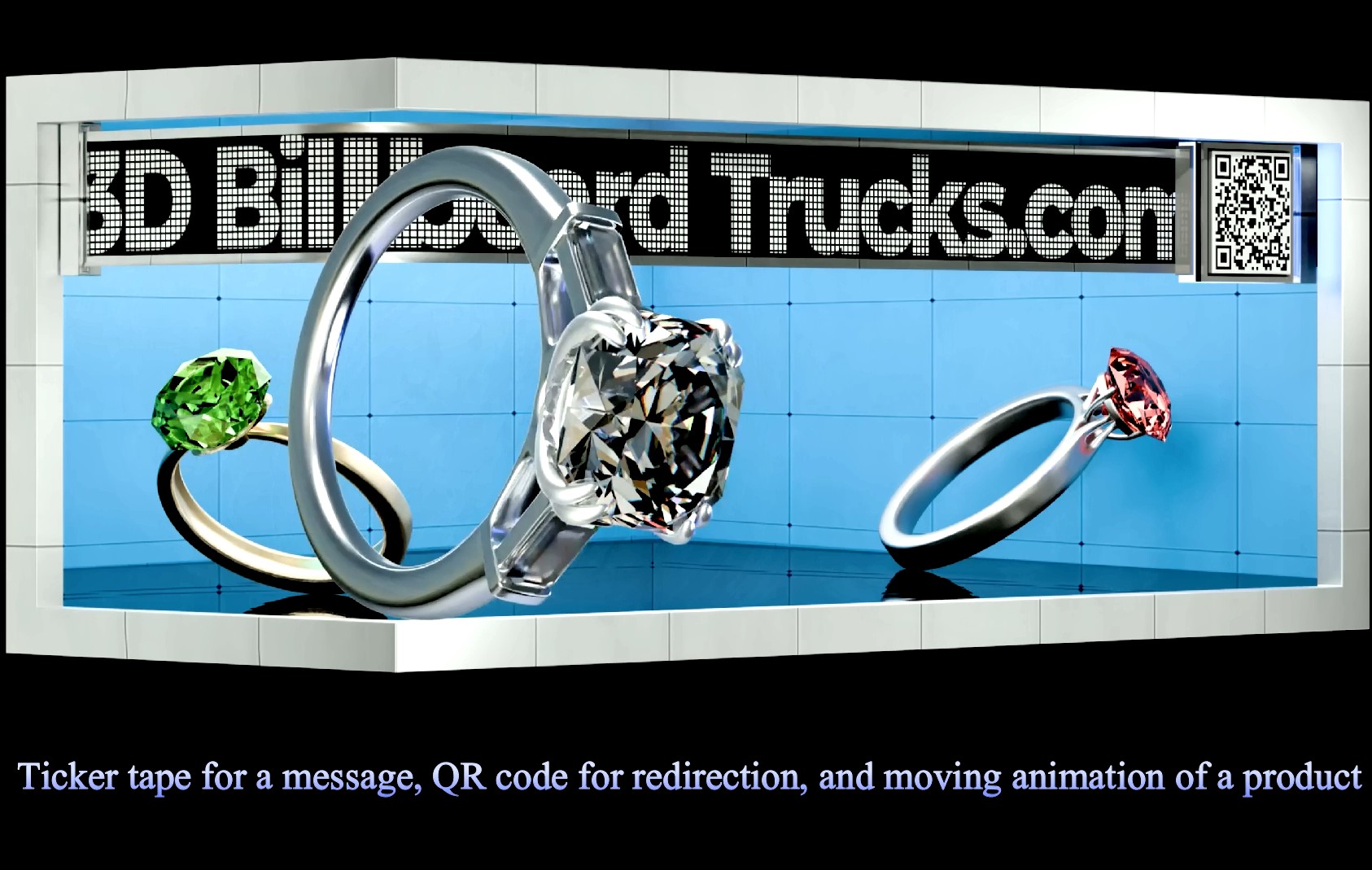 3D anamorphic ring and QR code billboard example